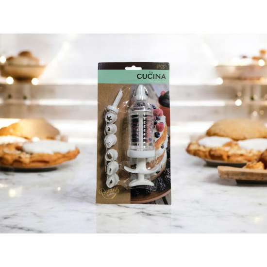 Dekorator do ciasta szpryca 8 elementów *9630