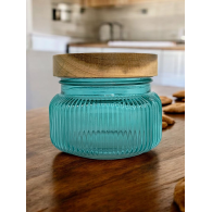 Sloik z drewnianym wieczkiem TURKUS 0,5l *5417
