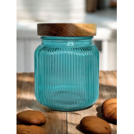 Sloik z drewnianym wieczkiem TURKUS 1,0l *5425