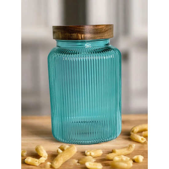 Sloik z drewnianym wieczkiem TURKUS 3,0l *5431 Sloik z drewnianym wieczkiem TURKUS 3,0l *5431