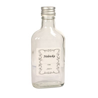 Butelka 0,2L Płaska Piesiówka z zakrętką i etykietą -1szt