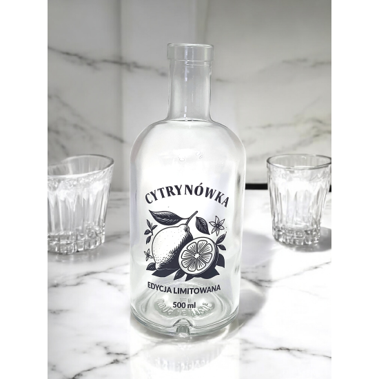 Butelka TADEK 0,5l 500ml butelka na prezent cytrynówka +korek *8240