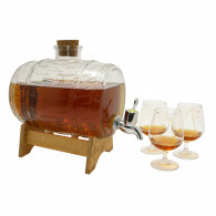 Beczułka szklana z kranikiem i podstawką 2l *6104