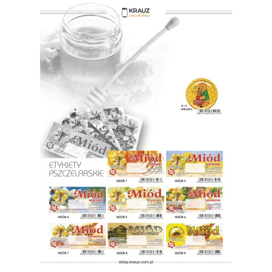 Słoik 0,9L 900ml slim - paleta 1056 szt. +wieczka +etykiety pszczelarskie