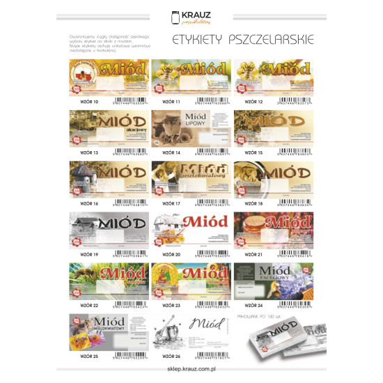 Słoik 0,9L 900ml slim - paleta 1056 szt. +wieczka +etykiety pszczelarskie