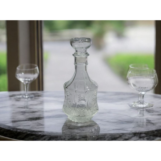 Karafka szklana zdobiona 0,7l 700ml *5445