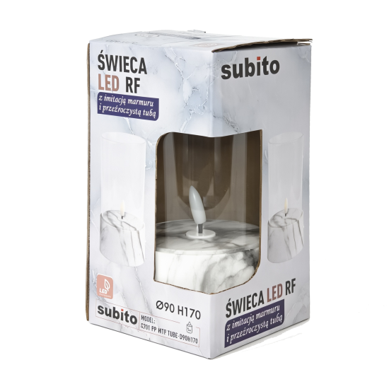 Świeca LED Marmurek z tubą 170 *8953 Świeca LED Marmurek z tubą 170 *8953