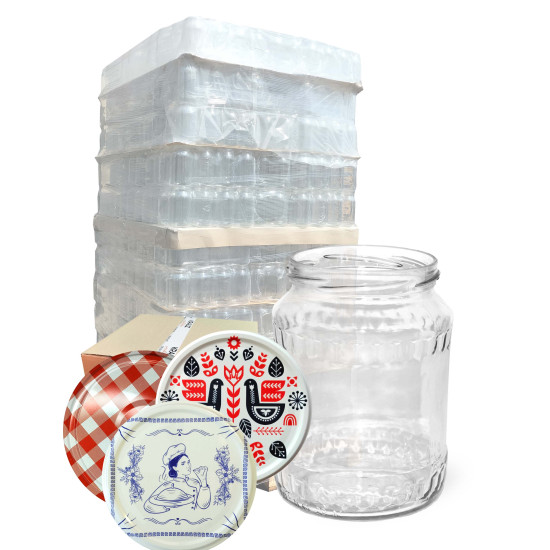 Słoik 0,72L - paleta 1344 szt. + wieczko litografia/folk Słoik 0,72L - paleta 1344 szt. + wieczko litografia/folk