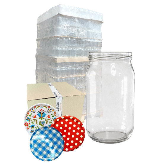 Słoik 0,815L 815ml + wieczko litografia- paleta 1264 szt. Słoik 0,815L 815ml + wieczko litografia- paleta 1264 szt.