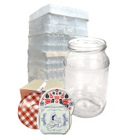 Słoik 0,9L 900ml Miód - paleta 1320 szt. + wieczka litografia/folk/krata