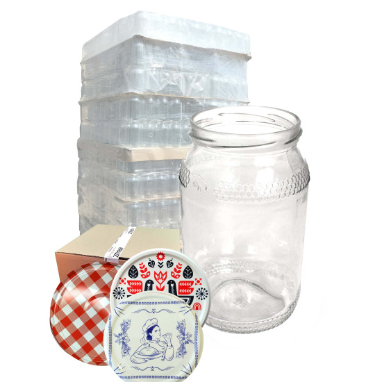 Słoik 0,9L 900ml Miód - paleta 1320 szt. + wieczka litografia/folk/krata Słoik 0,9L 900ml Miód - paleta 1320 szt. + wieczka litografia/folk/krata