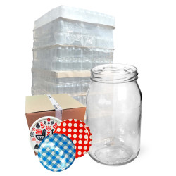 Słoik 0,9L 900ml - paleta 1320 szt. + wieczka litografia/folk/krata