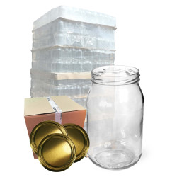 Słoik 0,9L 900ml - paleta 1320 szt. +wieczka złote