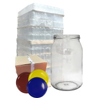 Słoik 0,9L 900ml slim + wieczka kolor - paleta 1320 szt.