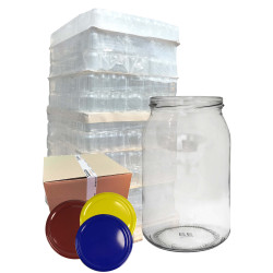 Słoik 0,9L 900ml slim + wieczka kolor - paleta 1320 szt. Słoik 0,9L 900ml slim + wieczka kolor - paleta 1320 szt.
