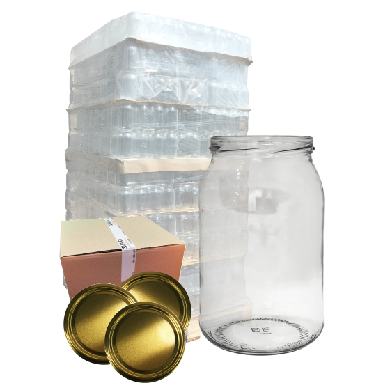 Słoik 0,9L 900ml slim + wieczko złote - paleta 1320 szt.