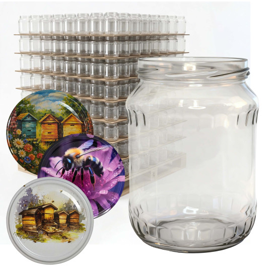 Słoik 0,72l 720ml + wieczka pszczoła - paleta 1344 szt.