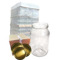 Słoik 0,9L 900ml Miód + wieczka złote- paleta 1320 szt.