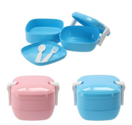 Pojemnik na kanapki DZIELONY ze sztućcami *3139