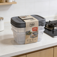 POJEMNIK NA ŻYWNOŚĆ FESTIVA KOMPLET 3 SZTUK 1600ml ZESTAW MIX *6191