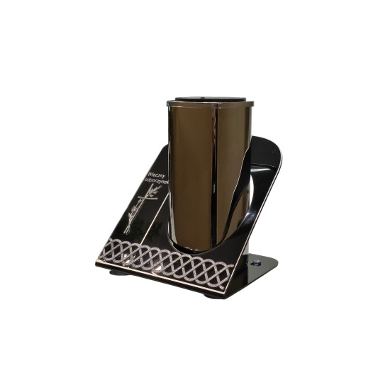 Znicz solarny Tuba 3D srebrny *7418