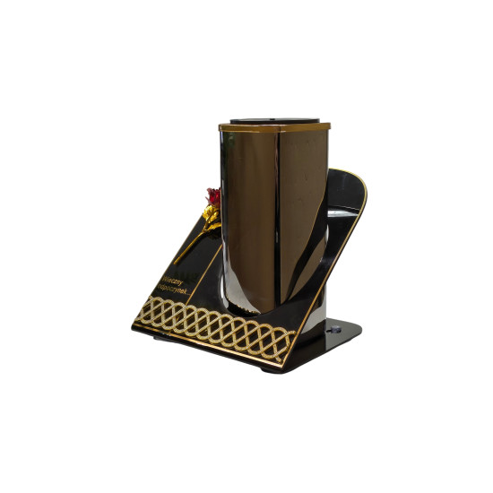 Znicz solarny Tuba 3D złoty *7401