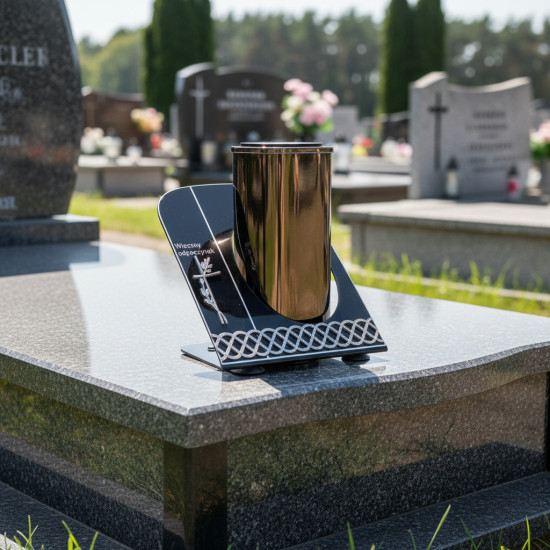 Znicz solarny Tuba 3D srebrny *7418