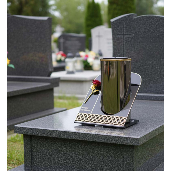 Znicz solarny Tuba 3D złoty *7401