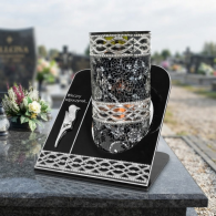 Znicz solarny Witraż VIP srebrny/czarny *0463
