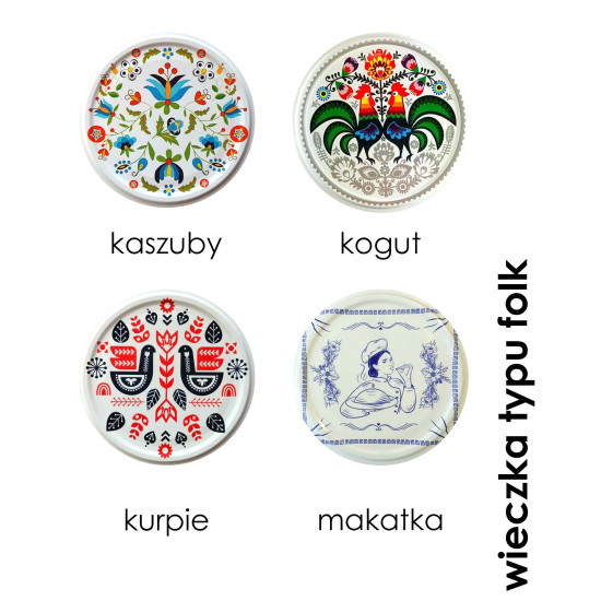 Słoik 0,9L 900ml - paleta 1320 szt. + wieczka litografia/folk/krata