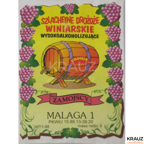 Drożdźe winiarskie J&P Zamojscy-Malaga 1