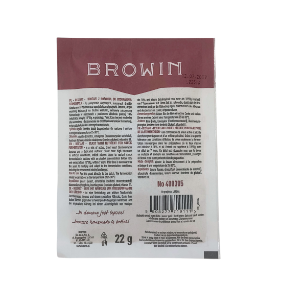 Drożdże Restart do wznowienia fermentacji Browin 22 g *9111