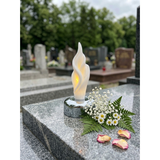 Wkład LED Płomień 3D srebrny *2393