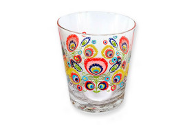 Szklanki ze wzorem łowickim FOLK Krosno 6szt *7280