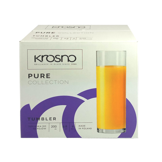 Szklanki do soku Krosno Pure 200 ml *9309